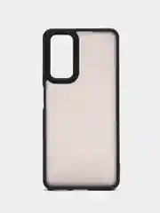 Угольный чехол матовый для Redmi Note 11 Pro 4G / Note 12 Pro 4G полупрозрачный, с глянцевой рамкой