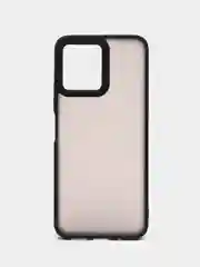 Угольный чехол матовый для Xiaomi Redmi 12, пластиковый, полупрозрачный, с глянцевой рамкой