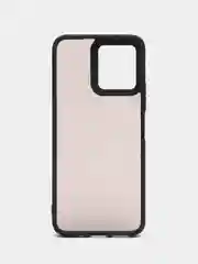 Угольный чехол матовый для Xiaomi Redmi 12, пластиковый, полупрозрачный, с глянцевой рамкой