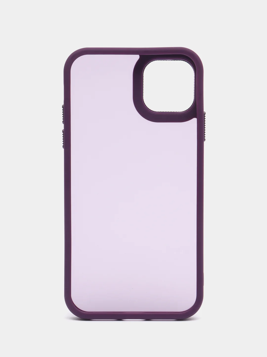 Пурпурный чехол матовый на iPhone 11, 14, 14 Pro, 14 Pro Max, 15 Pro, полупрозрачный, с глянцевой рамкой