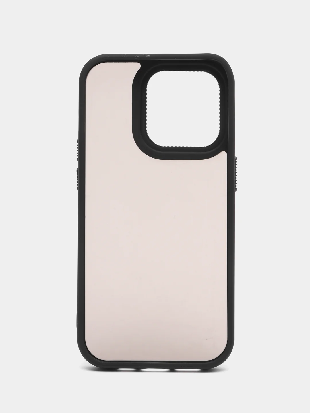Черный чехол матовый на iPhone 11, 14, 14 Pro, 14 Pro Max, 15 Pro, полупрозрачный, с глянцевой рамкой