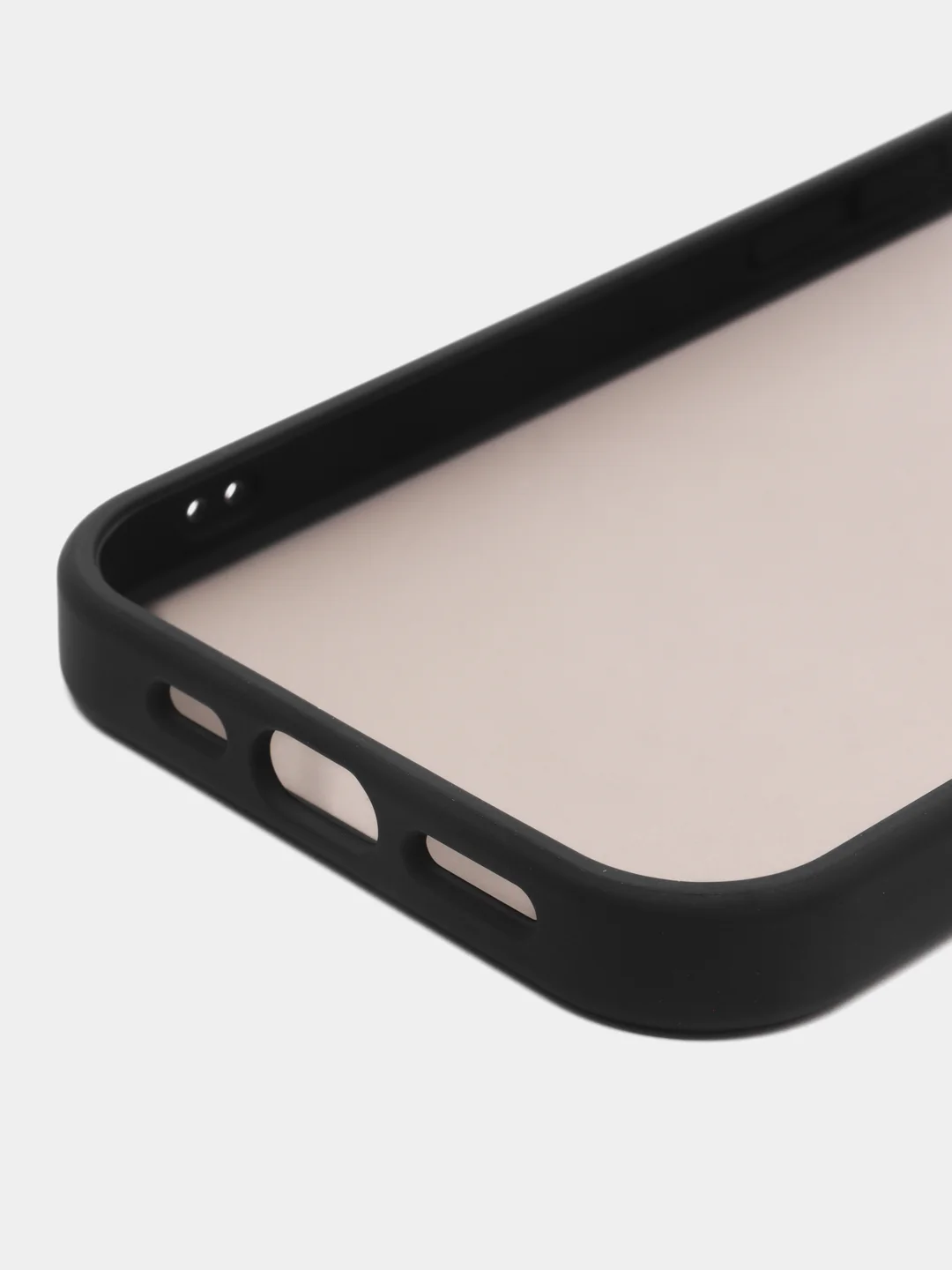 Черный чехол матовый на iPhone 11, 14, 14 Pro, 14 Pro Max, 15 Pro, полупрозрачный, с глянцевой рамкой