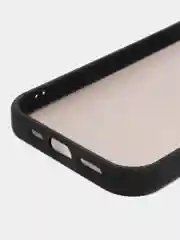 Черный чехол матовый на iPhone 11, 14, 14 Pro, 14 Pro Max, 15 Pro, полупрозрачный, с глянцевой рамкой
