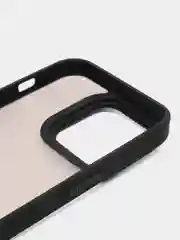 Черный чехол матовый на iPhone 11, 14, 14 Pro, 14 Pro Max, 15 Pro, полупрозрачный, с глянцевой рамкой