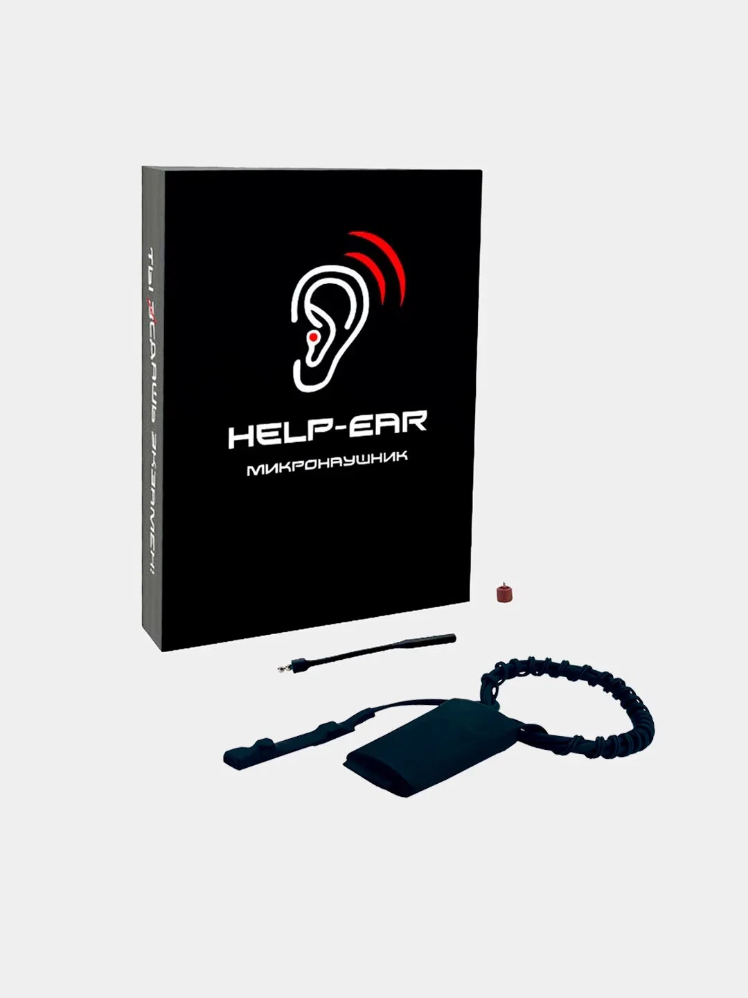 Черный микронаушник магнитный Help-Ear Power Bluetooth, беспроводной, на аккумуляторе