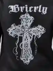 Угольный худи с вышивкой "Крест" в стиле Crome Hearts