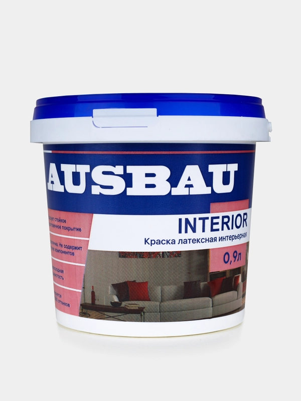 Краска интерьерная AUSBAU для стен и потолков, латексная INTERIOR белая