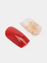 Рыжий накладные ногти с дизайном