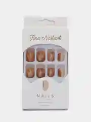 Фуксия накладные ногти, с дизайном