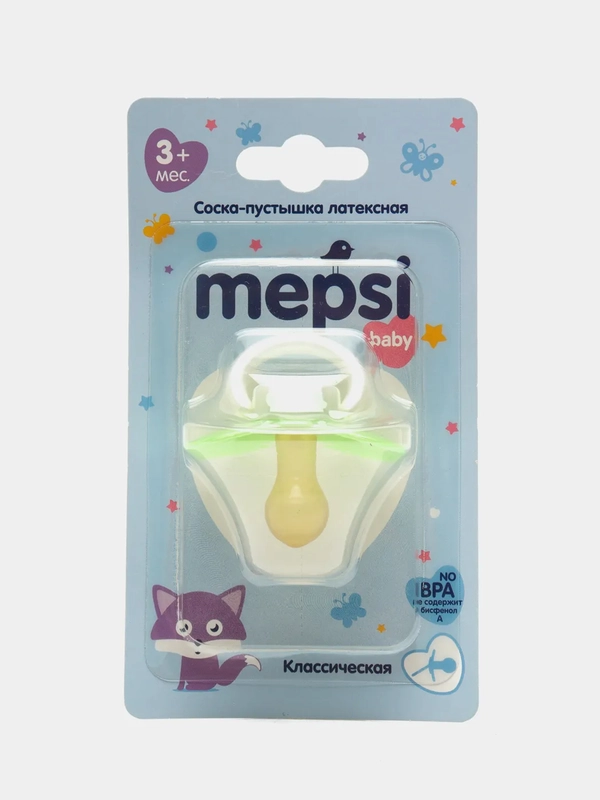 Соска-пустышка латекс классическая Mepsi, 3+ мес, 0322