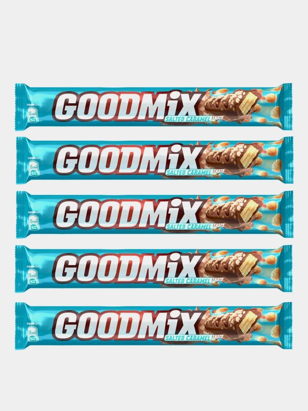 Шоколадный батончик с хрустящей вафлей GOODMIX со вкусом соленой карамели, 44г