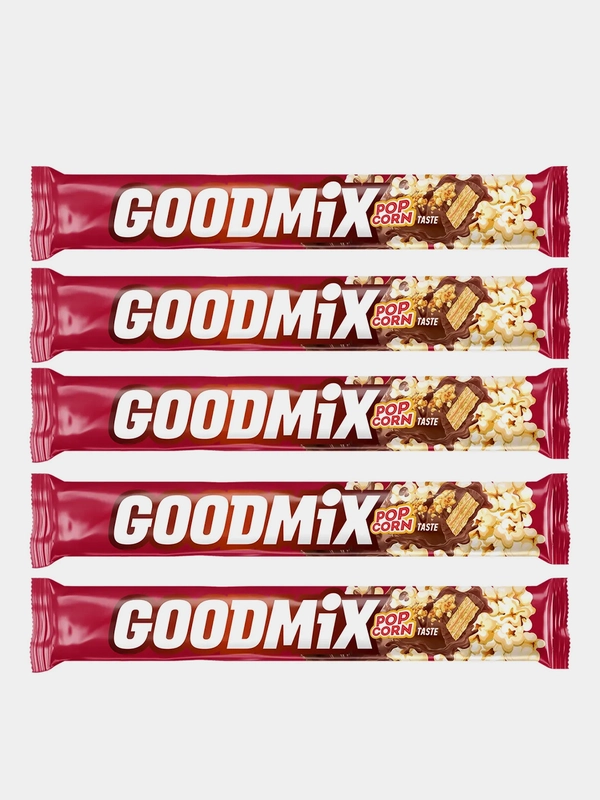 Шоколадный мини-батончик с хрустящей вафлей GOODMIX со вкусом попкорна, 45гр