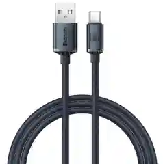 Черный кабель зарядный USB/Type-C Baseus Crystal Shine Series с быстрой зарядкой