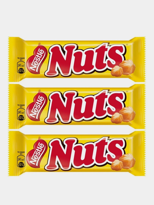 Шоколадный батончик Nuts с фундуком, 50г