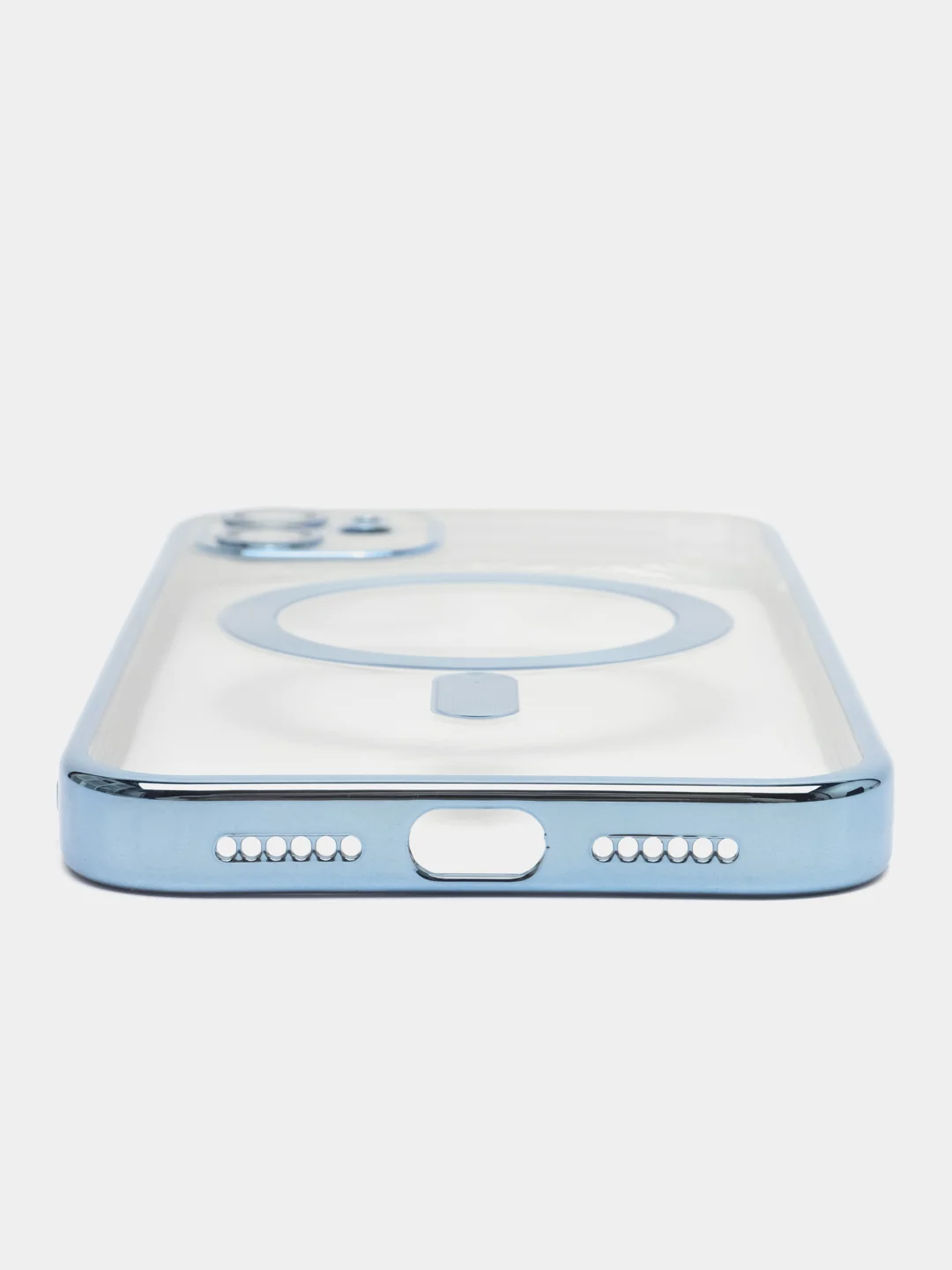 Голубой чехол c защитой камеры iPhone 11, 13, 14, 14pro, 14 pro max, 15 pro, 15 pro max MagSafe
