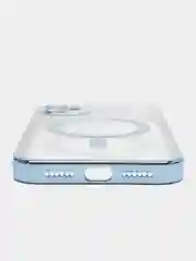Голубой чехол c защитой камеры iPhone 11, 13, 14, 14pro, 14 pro max, 15 pro, 15 pro max MagSafe