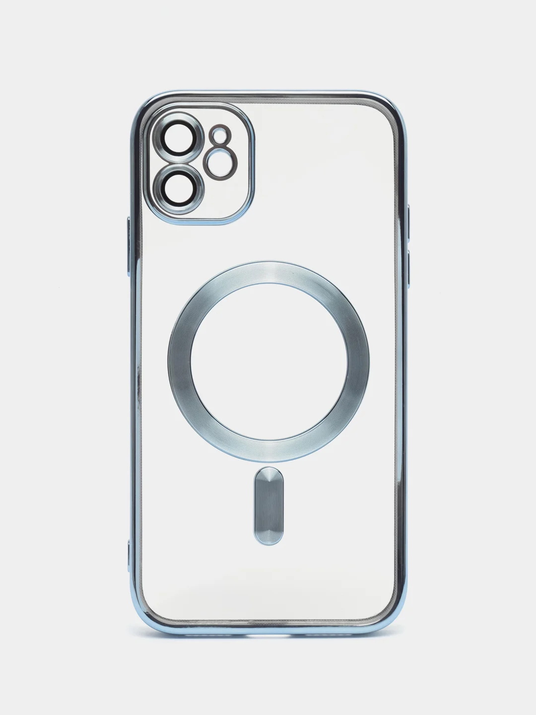Голубой чехол c защитой камеры iPhone 11, 13, 14, 14pro, 14 pro max, 15 pro, 15 pro max MagSafe
