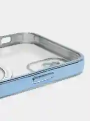 Голубой чехол c защитой камеры iPhone 11, 13, 14, 14pro, 14 pro max, 15 pro, 15 pro max MagSafe