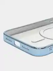 Голубой чехол c защитой камеры iPhone 11, 13, 14, 14pro, 14 pro max, 15 pro, 15 pro max MagSafe