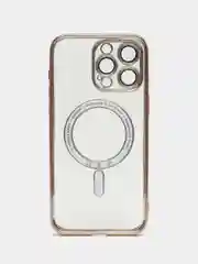 Золотой чехол c защитой камеры iPhone 11, 13, 14, 14pro, 14 pro max, 15 pro, 15 pro max MagSafe