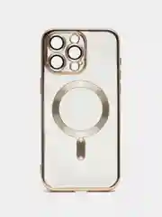 Золотой чехол c защитой камеры iPhone 11, 13, 14, 14pro, 14 pro max, 15 pro, 15 pro max MagSafe