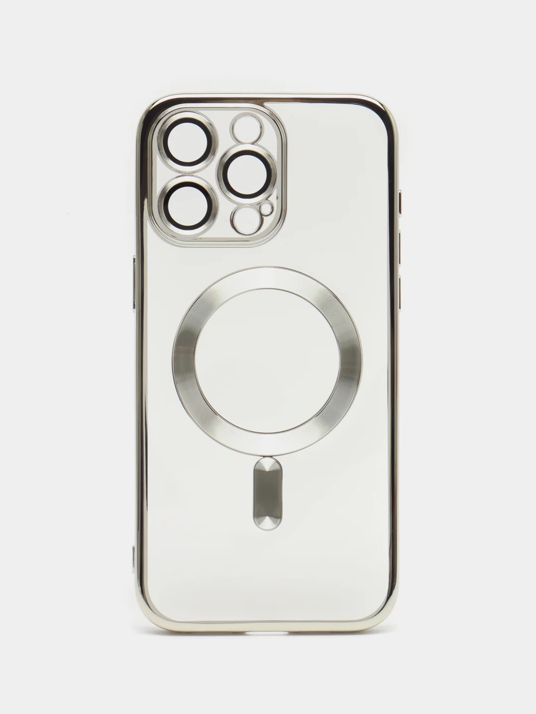 Серебряный чехол c защитой камеры iPhone 11, 13, 14, 14pro, 14 pro max, 15 pro, 15 pro max MagSafe