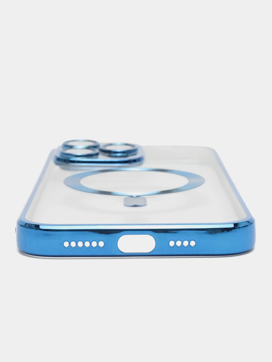 Синий чехол c защитой камеры iPhone 11, 13, 14, 14pro, 14 pro max, 15 pro, 15 pro max MagSafe