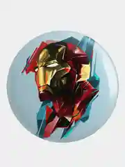 Желтый значок, пин на одежду "Супергерои Marvel", 37 мм., круглый, металлический