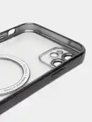 Черный чехол MagSafe Apple iPhone, Айфон 11, 12, 13, 14, Pro Max с защитой камеры, магсейф