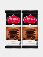 Молочный шоколад КОФЕ С МОЛОКОМ Россия-щедрая душа, 82г