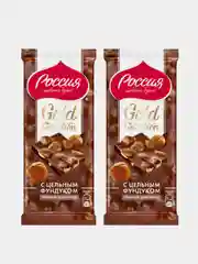 Темный шоколад с фундуком Gold Selection Россия-щедрая душа, 85г