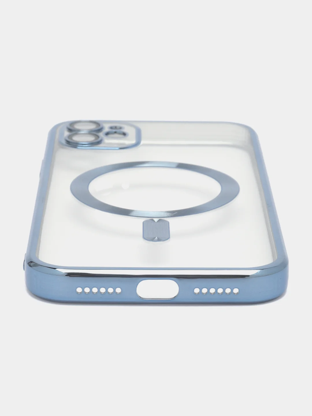 Голубой чехол MagSafe Apple iPhone, Айфон 11, 12, 13, 14, Pro Max с защитой камеры, магсейф