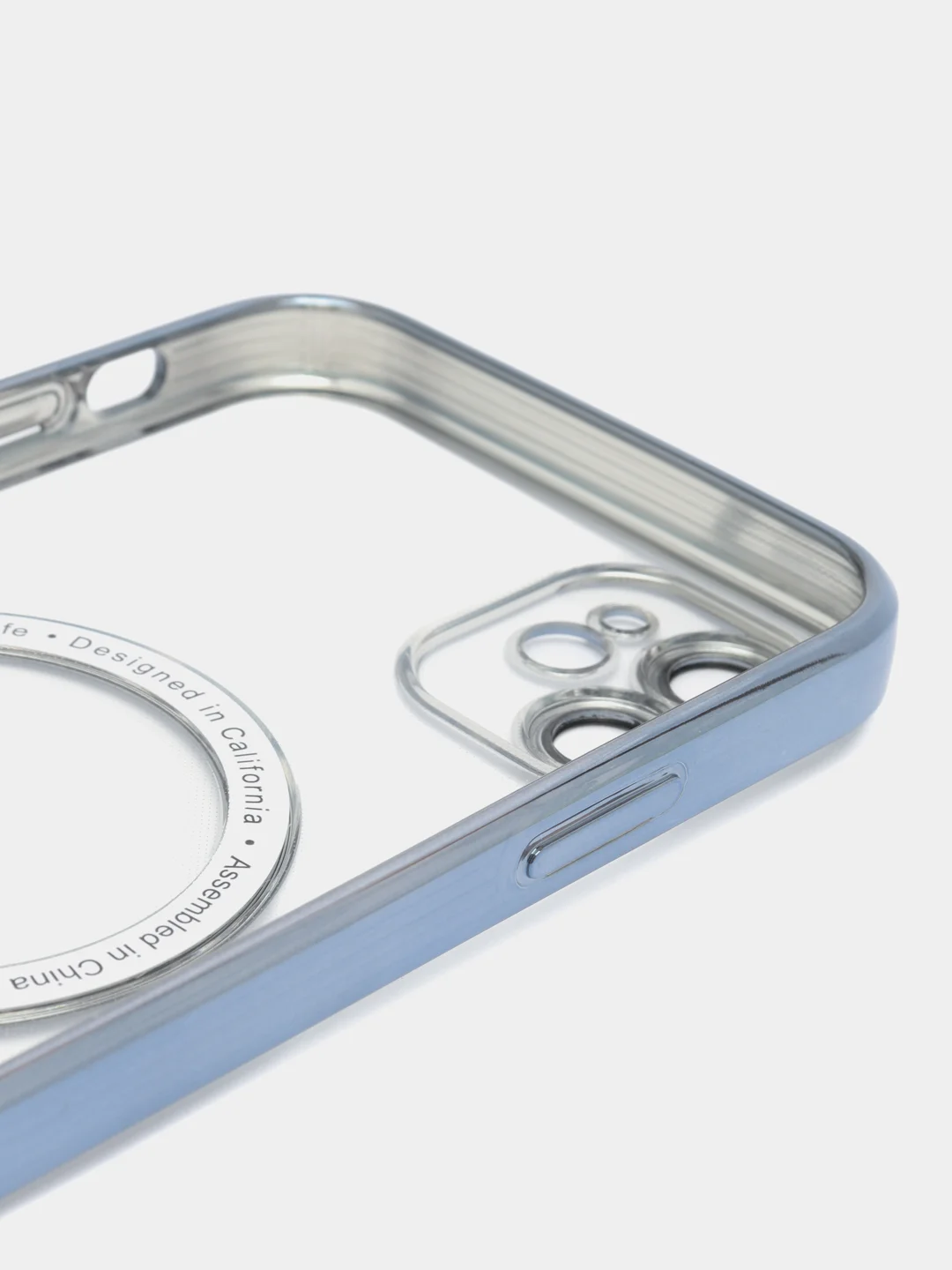 Голубой чехол MagSafe Apple iPhone, Айфон 11, 12, 13, 14, Pro Max с защитой камеры, магсейф