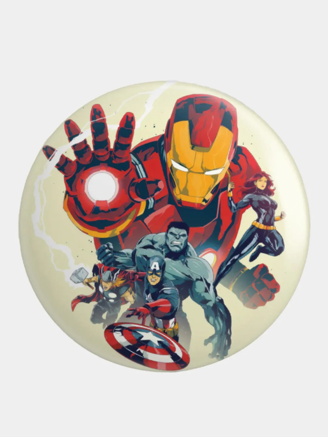 Зеленый значок, пин на одежду "Супергерои Marvel", 37 мм., круглый, металлический