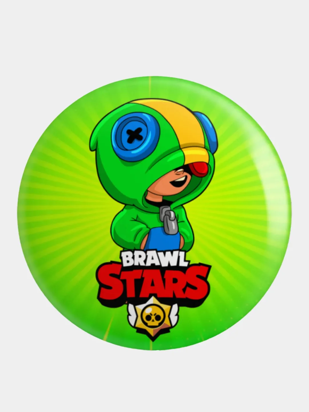 Горчичный значок, пин на одежду "Brawl Stars", 37 мм., круглый, металлический