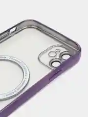 Фиолетовый чехол MagSafe Apple iPhone, Айфон 11, 12, 13, 14, Pro Max с защитой камеры, магсейф