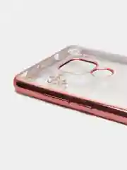 Розовый чехол Huawei Mate 20, Хуавей Мат 20, прозрачный силиконовый со стразами