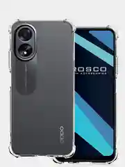 Чехол для Oppo A38, A18 противоударный силиконовый ROSCO прозрачный с усиленными углами