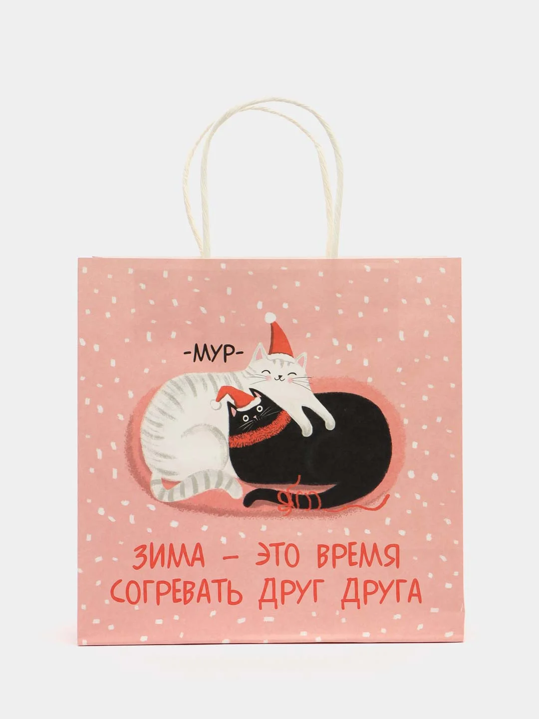 Коралловый новогдний подарочный пакет
