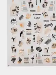 Желтый наклейки для ногтей "Голографик. Summer", слайдеры для дизайна