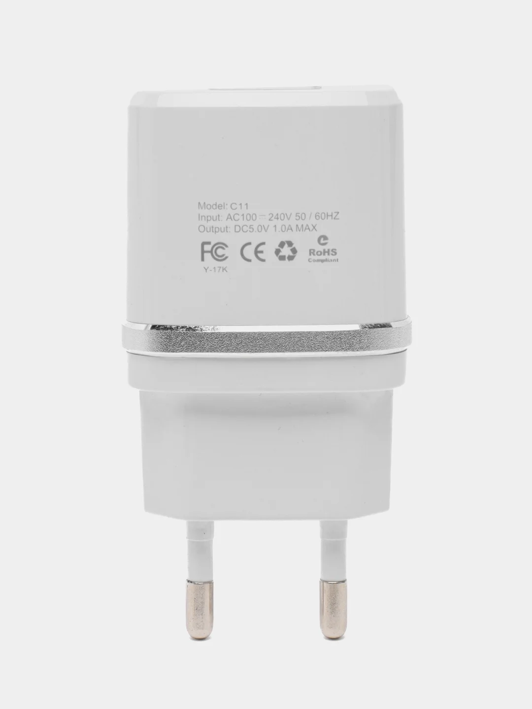 Сетевое зарядное устройство Hoco C11, белое, 1 разъем USB, 1 A