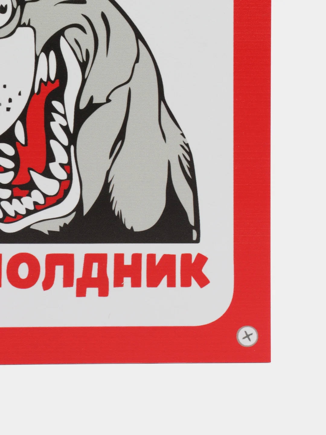 Алый табличка ПВХ "Осторожно злая собака", 18 х 29 см