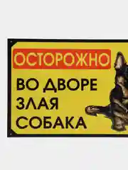 Аметистовый табличка ПВХ "Осторожно злая собака", 18 х 29 см