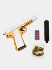 Пистолет игрушечный Colt с глушителем, кольт оружие, подарок на 23 февраля