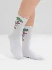 Лимонный носки высокие  унисекс с принтом
