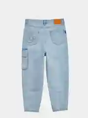 Светло-синий голубые широкие джинсы карго Jack&Jones из denim для кэжуального лука
