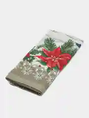 Песочный хаки полотенце кухонное из рогожки "Новый год"