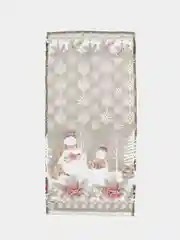 Песочный хаки полотенце кухонное из рогожки "Новый год"