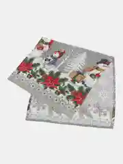 Серый полотенце кухонное из рогожки "Новый год"