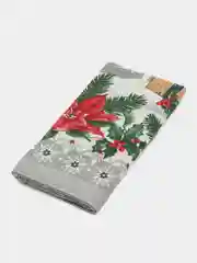 Серый полотенце кухонное из рогожки "Новый год"